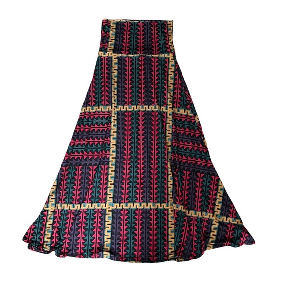 LULAROE maxi skirt high waisted multi abstract print XXS new without tags NWOT - Picture 1 of 5